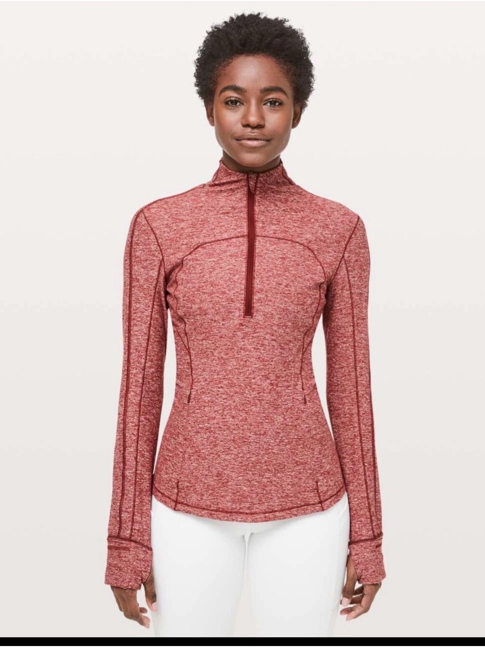 lululemon athletica Heathered Maroon Half-Zip Utility Jacket